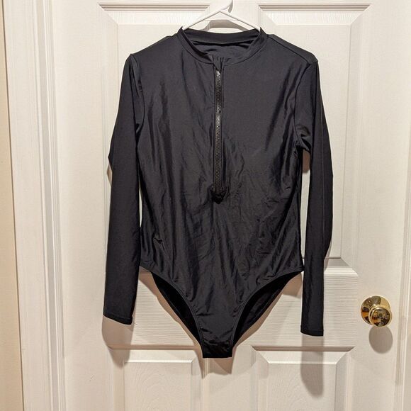 Zaful Size Large Women's Black Rash guard ONE PIECE Swimsuit - Picture 1 of 6